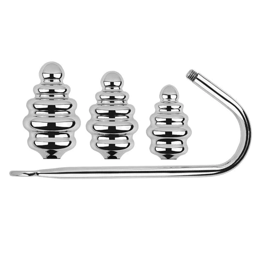Anal Hooks GreatBenefit 8826 Hook Ribbed Anal Screw-in Set 0816